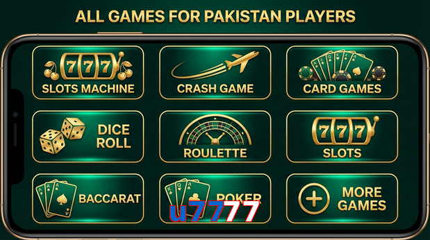 Main screen of U7777 games page for PK players